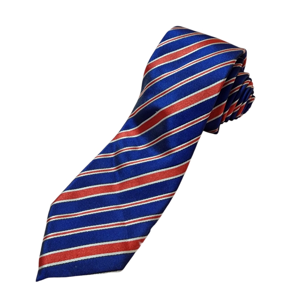 Andrew's Ties- Made in Italy- red and blue stripes